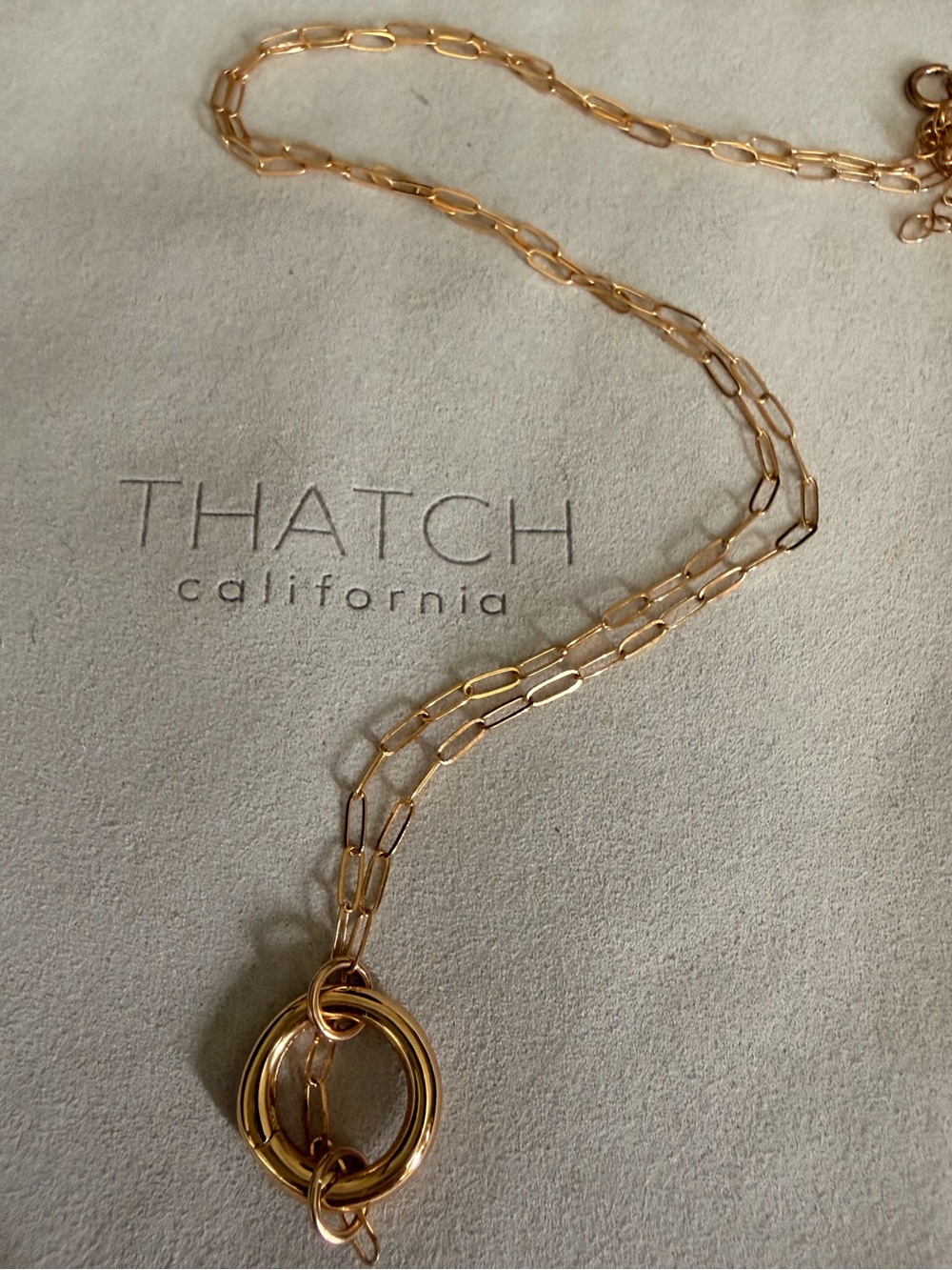 Thatch California Gold Paperclip Necklace with Interlocking Rings